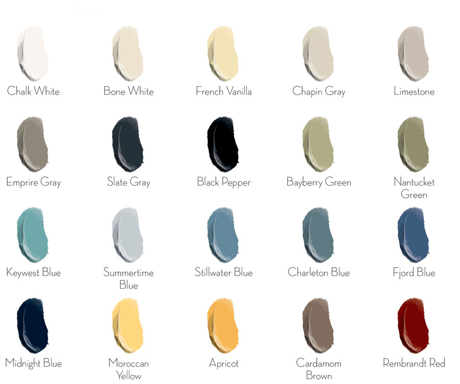 General Finishes Chalk Style Paint Color Chart Redposie - Chalkboard Paint Colour Chart