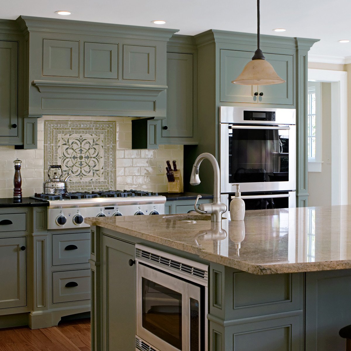 Sage Green Kitchen With Oak Cabinets McEvoy And Rowley Kitchens With   OldeSage Kitchen1200 1400x1 