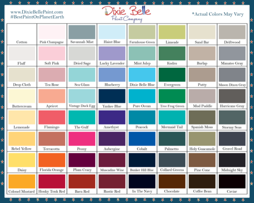 Dixie Belle Color Chart Dixie Belle chalk type paint colors