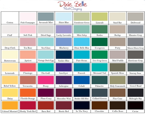 Belle Colour Shades Chart