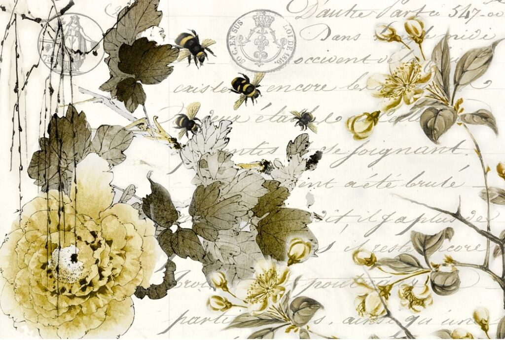 Sepia blossom roycycled decoupage tissue paper