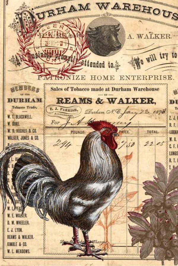 Red Rooster - Country Rooster / Roycycled Decoupage Tissue Paper /