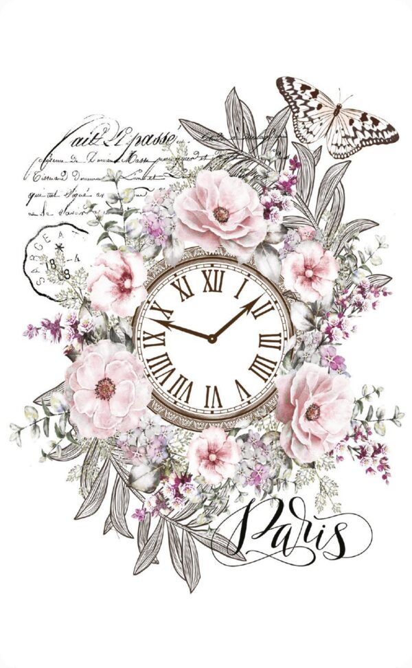 Hokus Pokus decor transfer Temps (11x15") Portrait (solid design) clock decor rub on furniture transfer FURNITURE DECAL TRANSFER