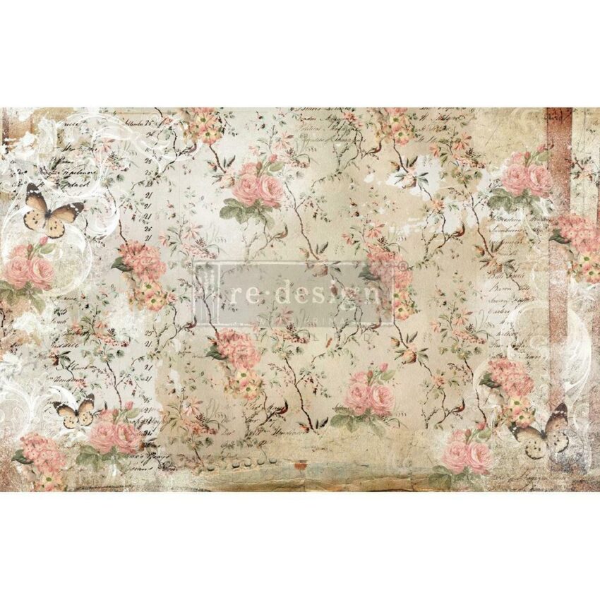 Prima Re-Design Decoupage Decor Tissue Paper 19 inchx30 inch-Floral Wallpaper