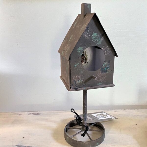 rusty birdhouse