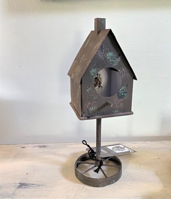 rusty birdhouse