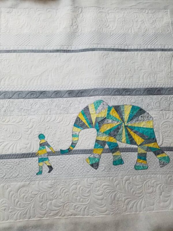 Elephant and I Quilt and Pillow # 80066 - Image 3