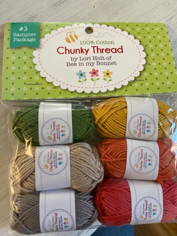 Chunky Thread #2 Sampler Package 100 percent cotton 6 color Set by Lori Holt