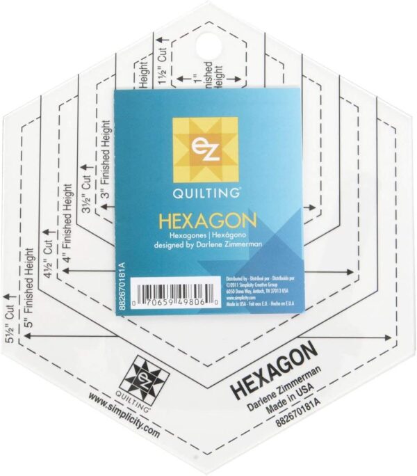 Wrights EZ International 882670181A Rotary Cutting Shapes Hexagon Clear