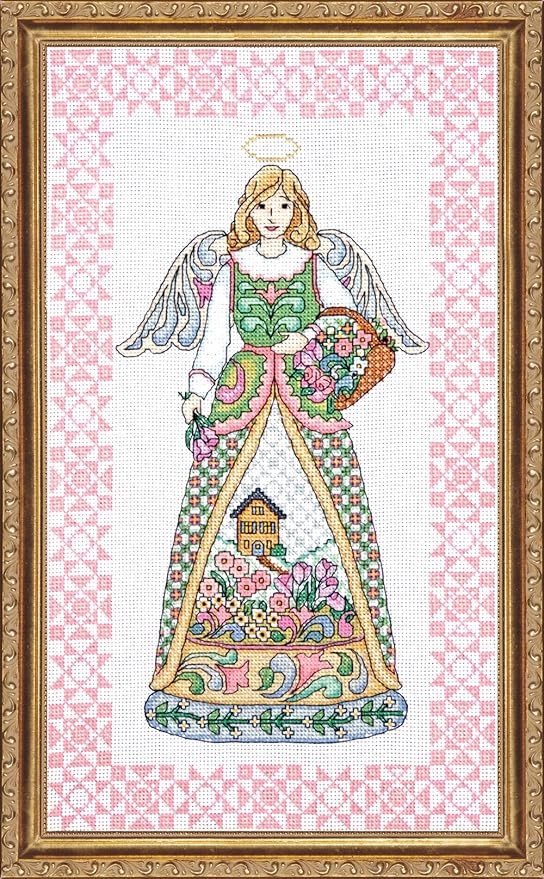 Jim Shore -14 Count Counted Cross Stitch Kit, 9 by 15-Inch, Spring Angel